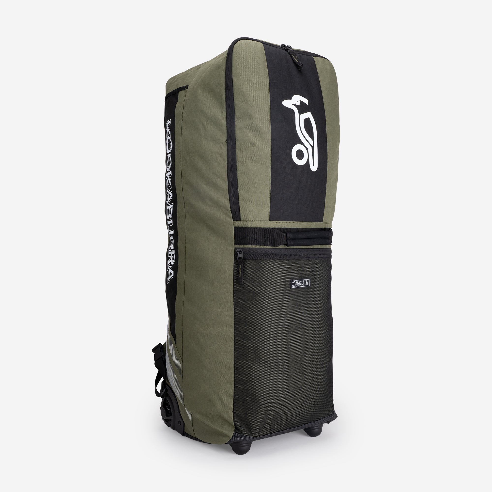 Kookaburra WD4000 wheelie duffle cricket bag khaki black large kit bag with wheels