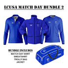LCUSA Match Day Bundle 2 with blue sports jacket, shirt, and trolley bag on a white background